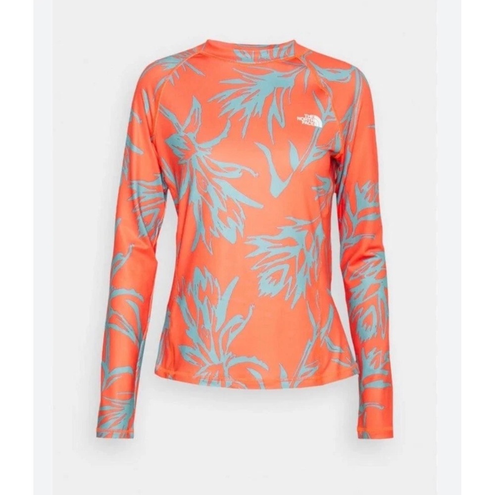The North Face Class V Water Top Coral Tropical Swim Rash Guard L